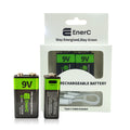 EnerC 9V Type-C Rechargeable Lithium-Ion Battery – 350 mAh 2 pack