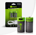 EnerC CR123A Type-C Rechargeable Lithium-Ion Battery – 650mAh 2 pack