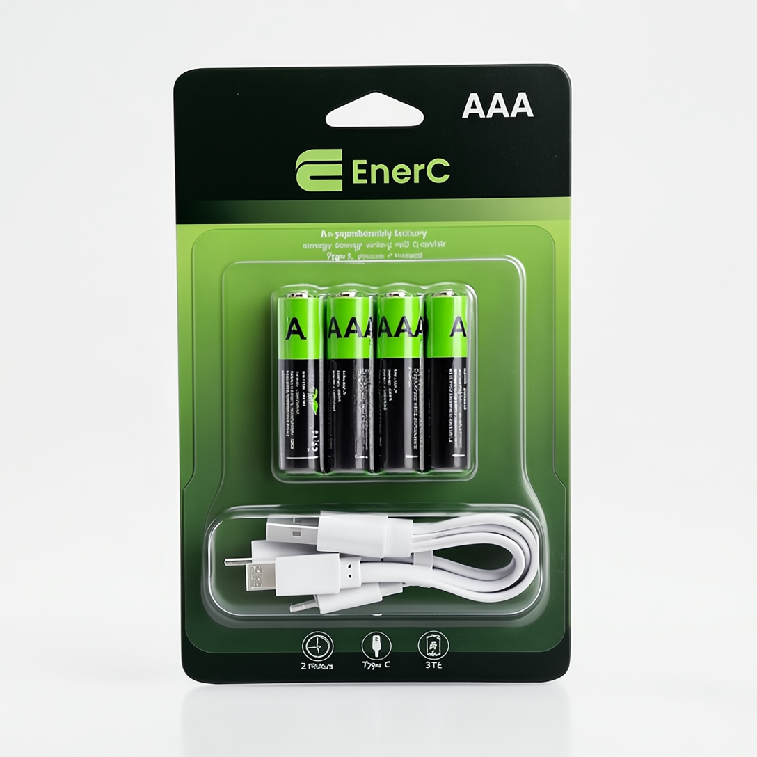 EnerC AAA Type-C Rechargeable Lithium-Ion Battery – 500 mAh