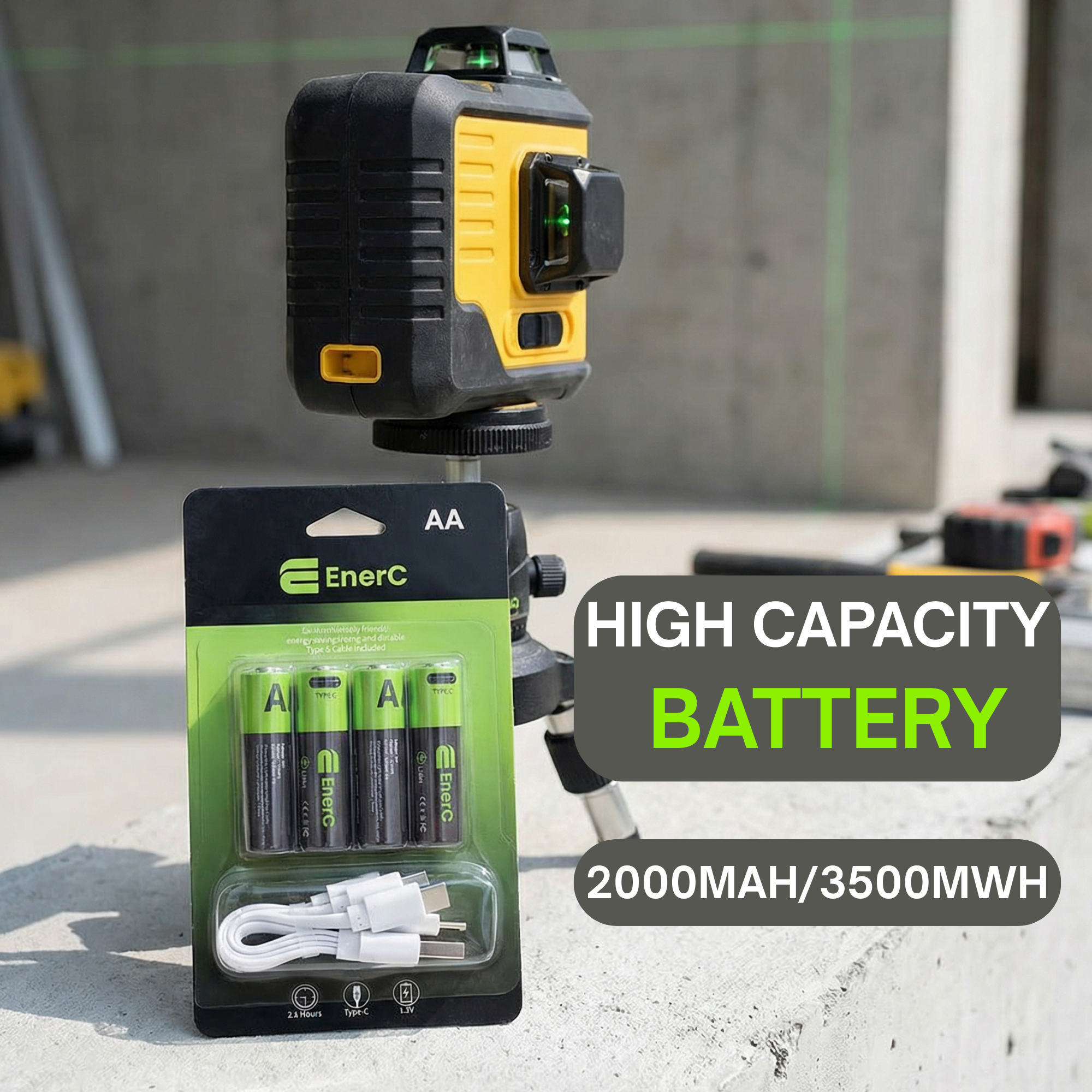 EnerC AA Type-C Rechargeable Lithium-Ion Battery – 2000 mAh