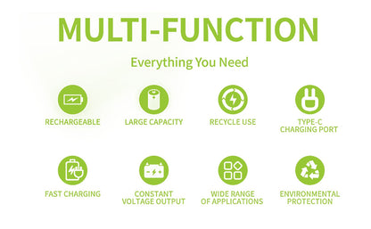 EnerC AA Type-C Rechargeable Lithium-Ion Battery – 2000 mAh 4 Pack