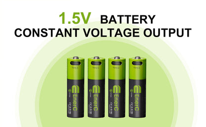 EnerC AA Type-C Rechargeable Lithium-Ion Battery – 2000 mAh 4 Pack