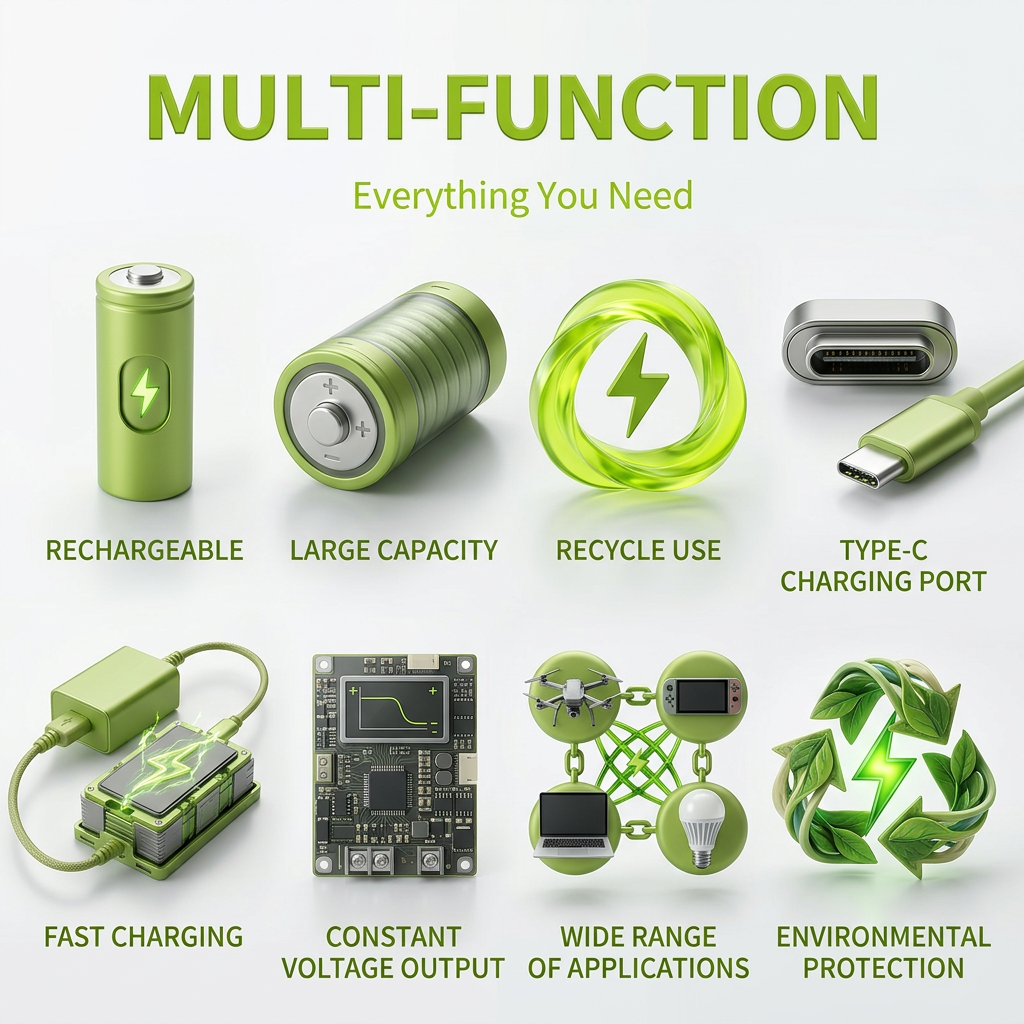 EnerC AA Type-C Rechargeable Lithium-Ion Battery – 2000 mAh