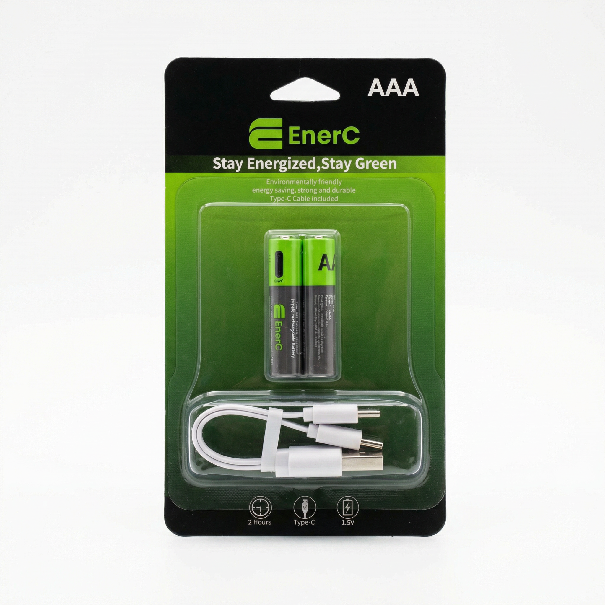 EnerC AAA Type-C Rechargeable Lithium-Ion Battery – 500 mAh