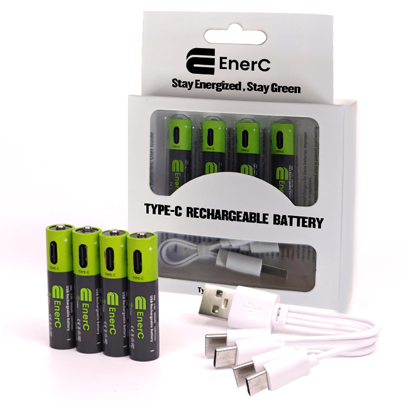 EnerC AAA Type-C Rechargeable Lithium-Ion Battery – 500 mAh 4 pack