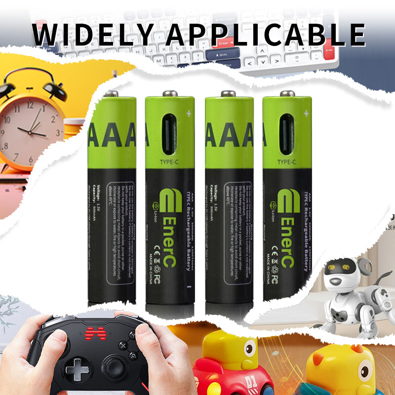 EnerC AAA Type-C Rechargeable Lithium-Ion Battery – 500 mAh